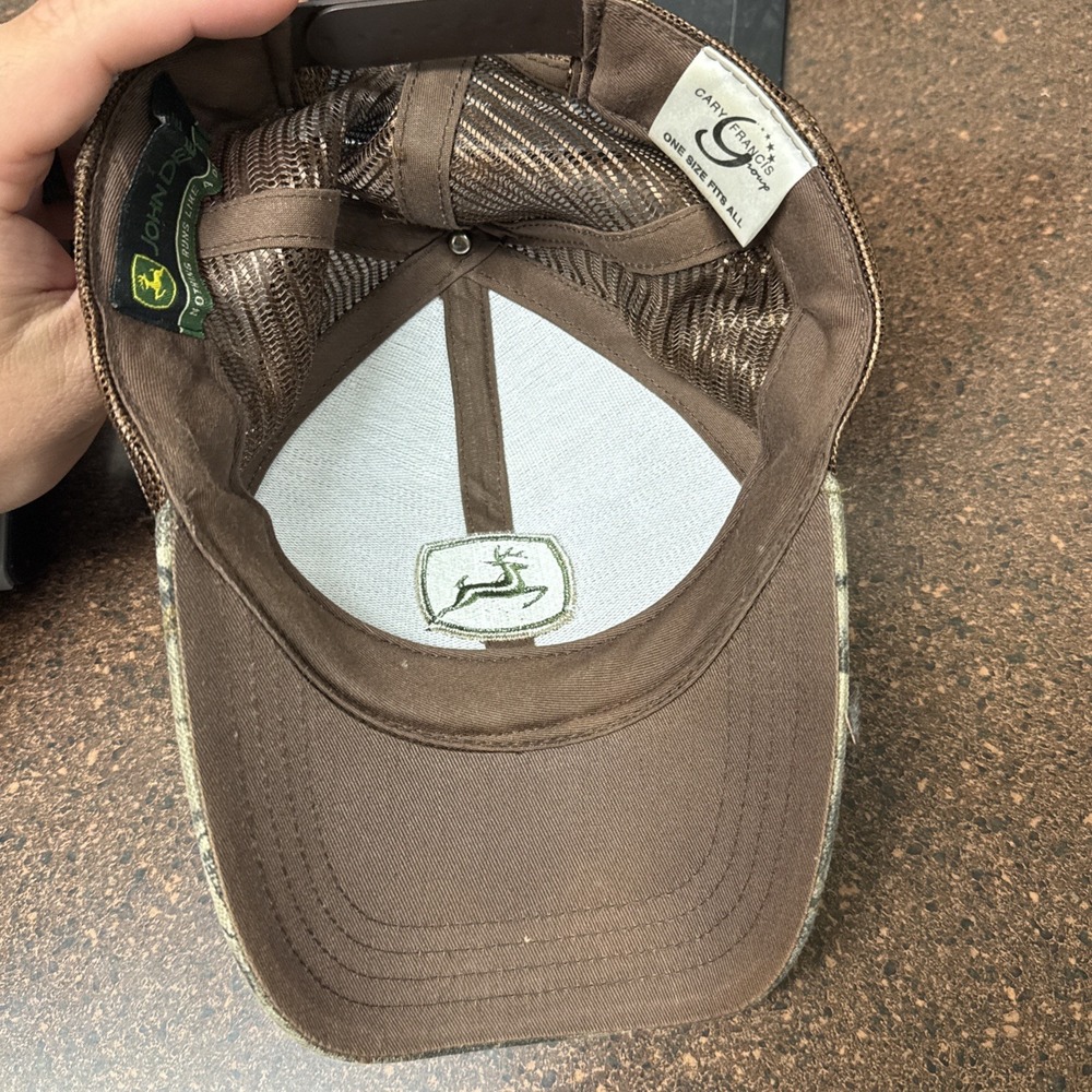 John Deere Trucker Hat Camo Hunt Mesh Snapback Adjustable Cap Embroidered Logo - Picture 8 of 8